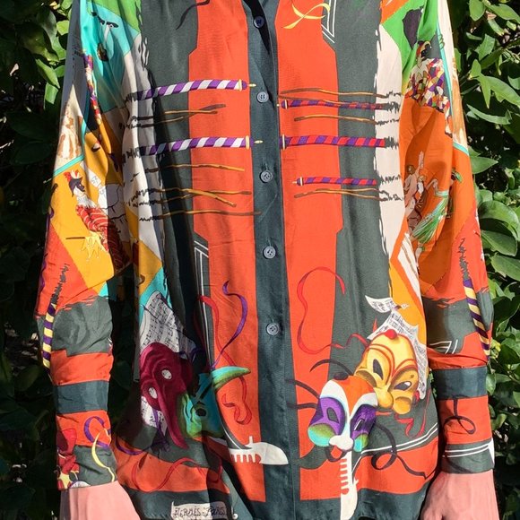 Hermès Harlequin Vintage Silk Shirt - Picture 3 of 4
